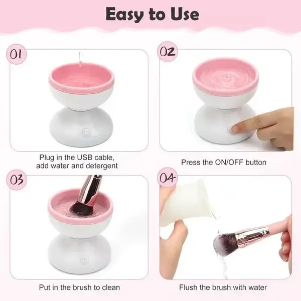 Makeup Brush Cleaner in Use